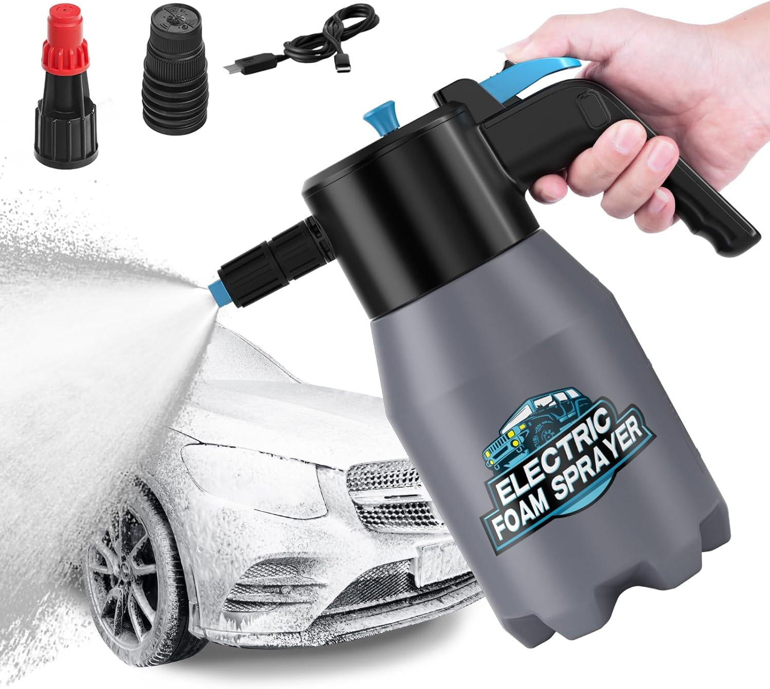 Aokway Foam Sprayer Car Wash, Electric Foam Sprayer, Car Soap Foam Pump Sprayer for Cleaning Detailing Portable Cordless Handheld Foam Cannon image number 5