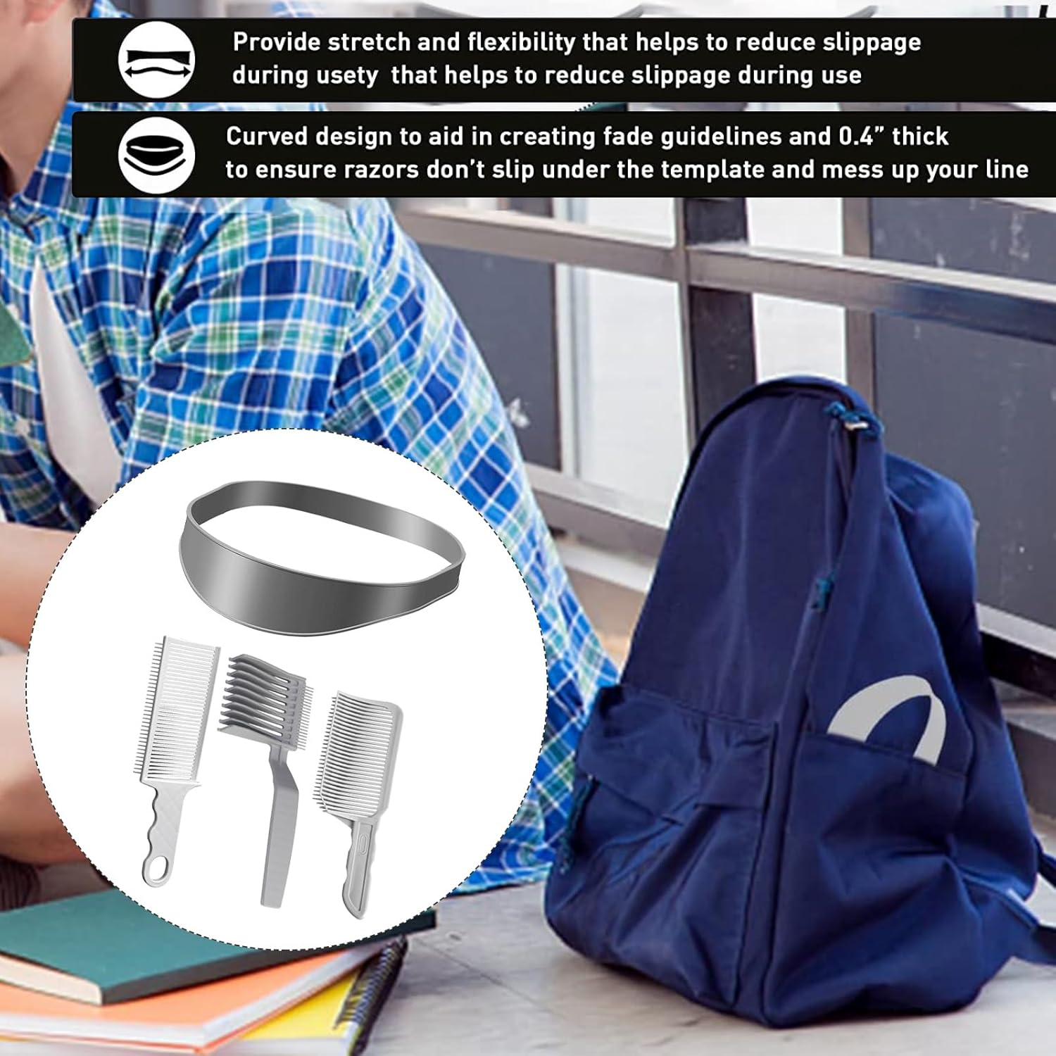 CHEUNGHAO 4 Pcs Professional Fade Combs Set - Heat-Resistant Barber Cutting Tools for Home or Salon Use, Ideal for Hair Styling and Precision Haircuts