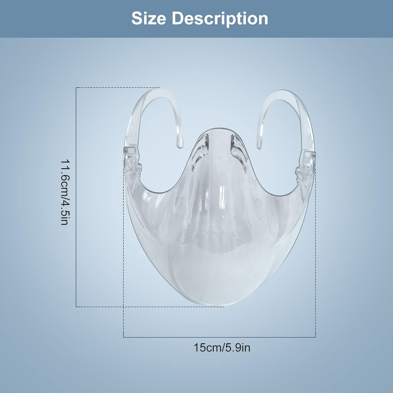 2PCS Transparent Face Shield, Lightweight Anti-Fog Protective Face Mask, Sturdy Breathable Visible Expression Face Mask, Plastic Reusable Washable Clear Face Shield for Men and Women