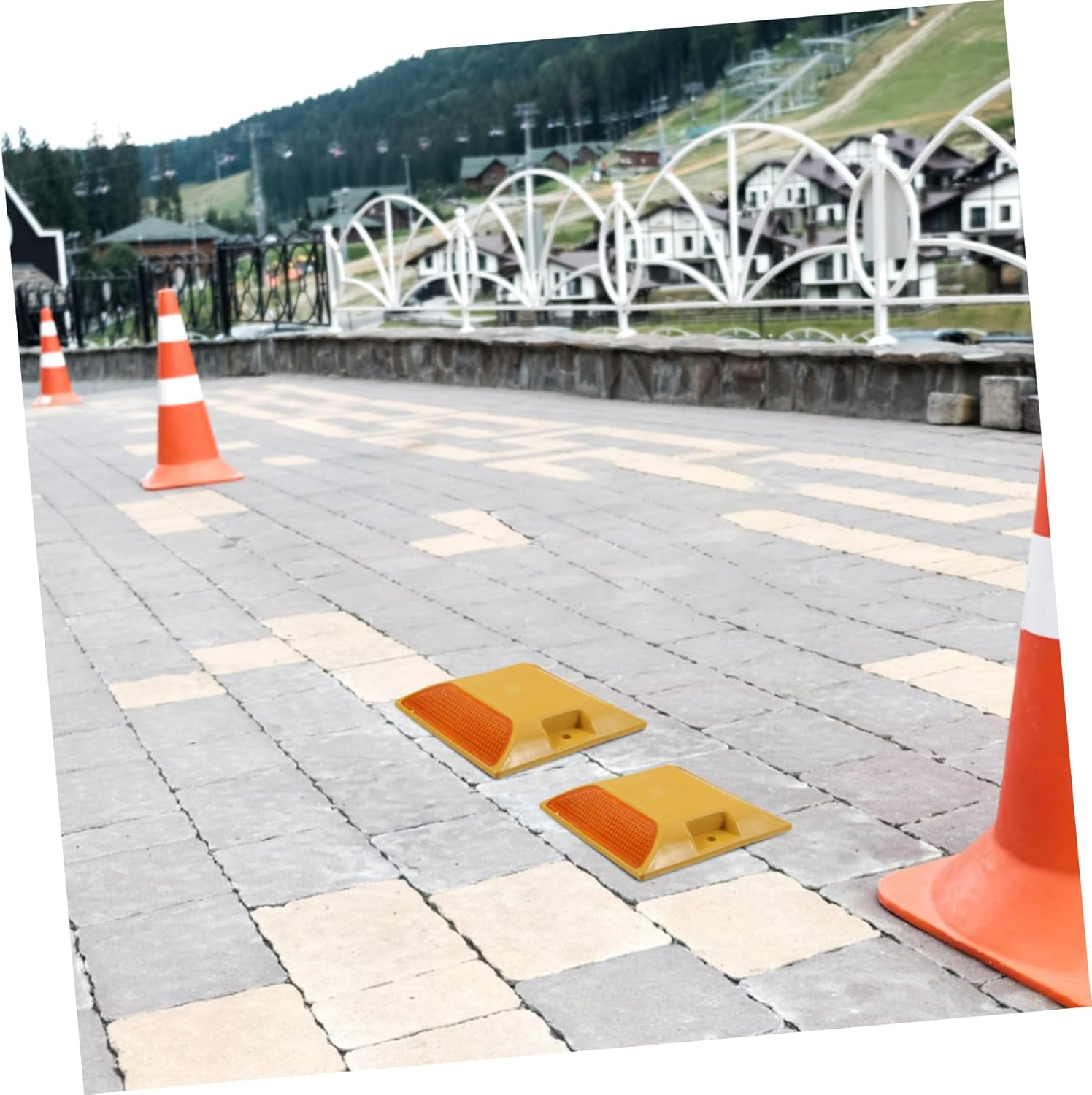 Optimal Night Visibility 6Pcs Reflective Road Markers Easy to Install Pavement Reflectors for Safe Driving image number 6