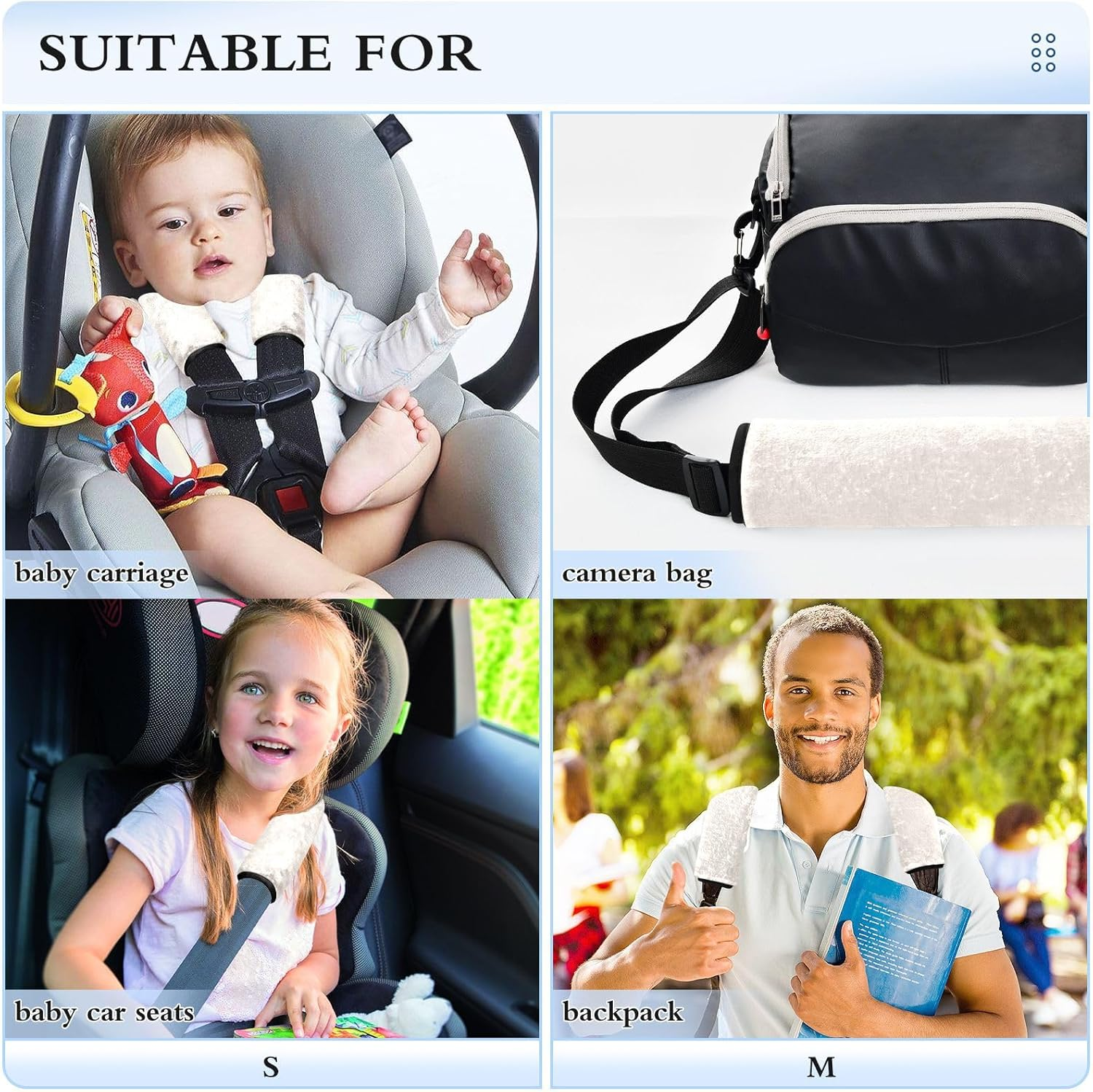 Linen Car Seat Strap Covers Soft Seat Belt Neck Protector, Padded Seat Belt Pad, Seat Belt Cushion for Women