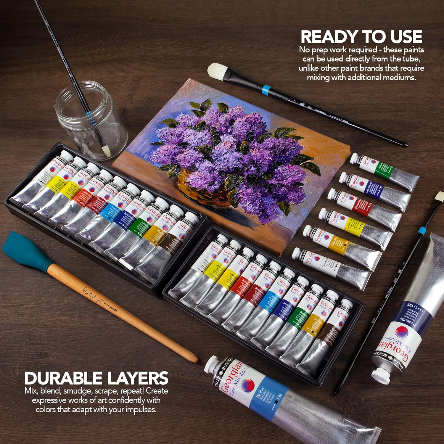 Daler Rowney Georgian Water Mixable Oil Paint Selection Set, 37 Ml (10 Pieces) image number 5