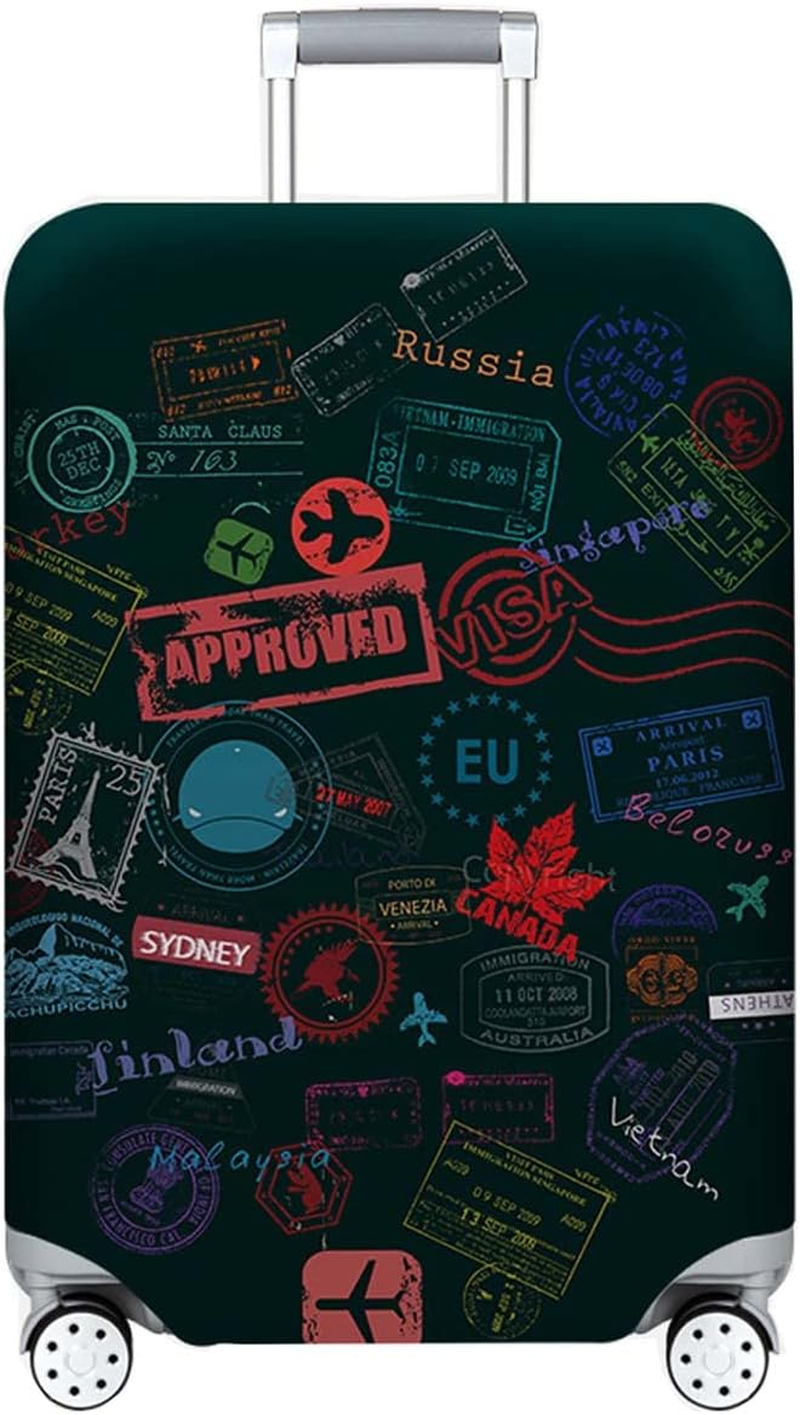 Travel Suitcase Protector Zipper Suitcase Cover Washable Print Luggage Cover 18-32 Inch