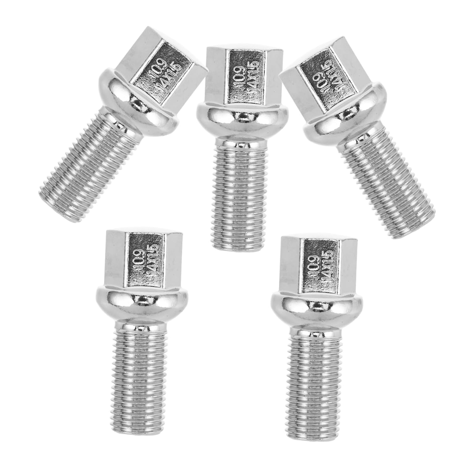 CONGARTENO 5Pcs Chrome Plated Car Wheel Bolts with Conical and Ball Seat Fit for Hub Mounting Enhanced Stability and Corrosion Resistance for Multiple Car Models
