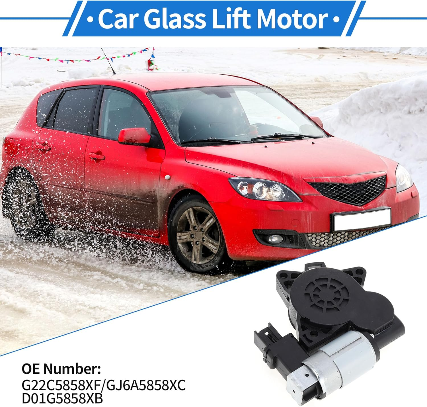 X AUTOHAUX Front Right Rear Left Power Window Regulator Lift Motor for MAZDA 3 2004-2009 No.G22C5858Xf/Gj6A5858Xc/D01G5858Xb 6 Pin Car Window Glass Lift Motor image number 4