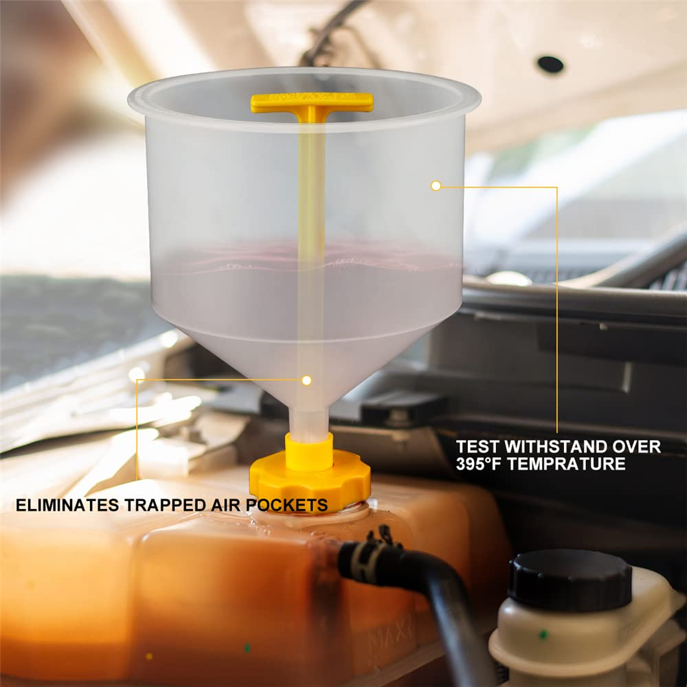 Eacam No-Spill Coolant Funnel Kit - 15Pcs Radiator Funnel Bleeder with Adapters, Automotive Antifreeze Bleeder for Universal Vehicles image number 4