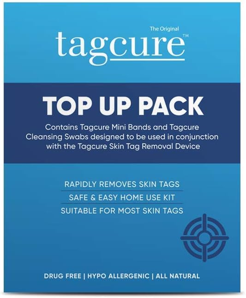 Tagcure Skin Tag Removal Top up Pack for Easy Skin Tag Removal - Includes 20 X Tag Bands, 20X Cleaning Swabs & 20X Plasters to Cover Tag Area image number 2