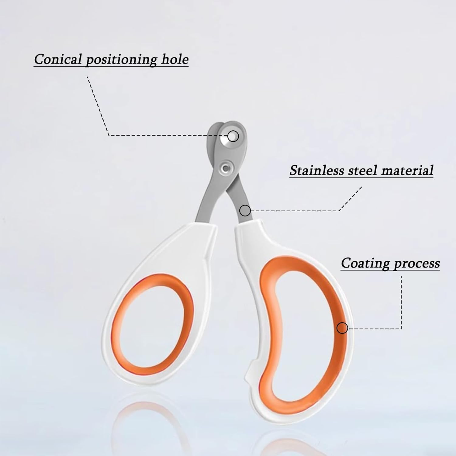 RIBHNXHI Cat Nail Clippers with Circular Cut Hole to Avoid over Cutting, Professional Pet Nail Clippers with Sharp Angled Blade, Complete Paw Care Set for New Pet Owners (Orange) image number 2