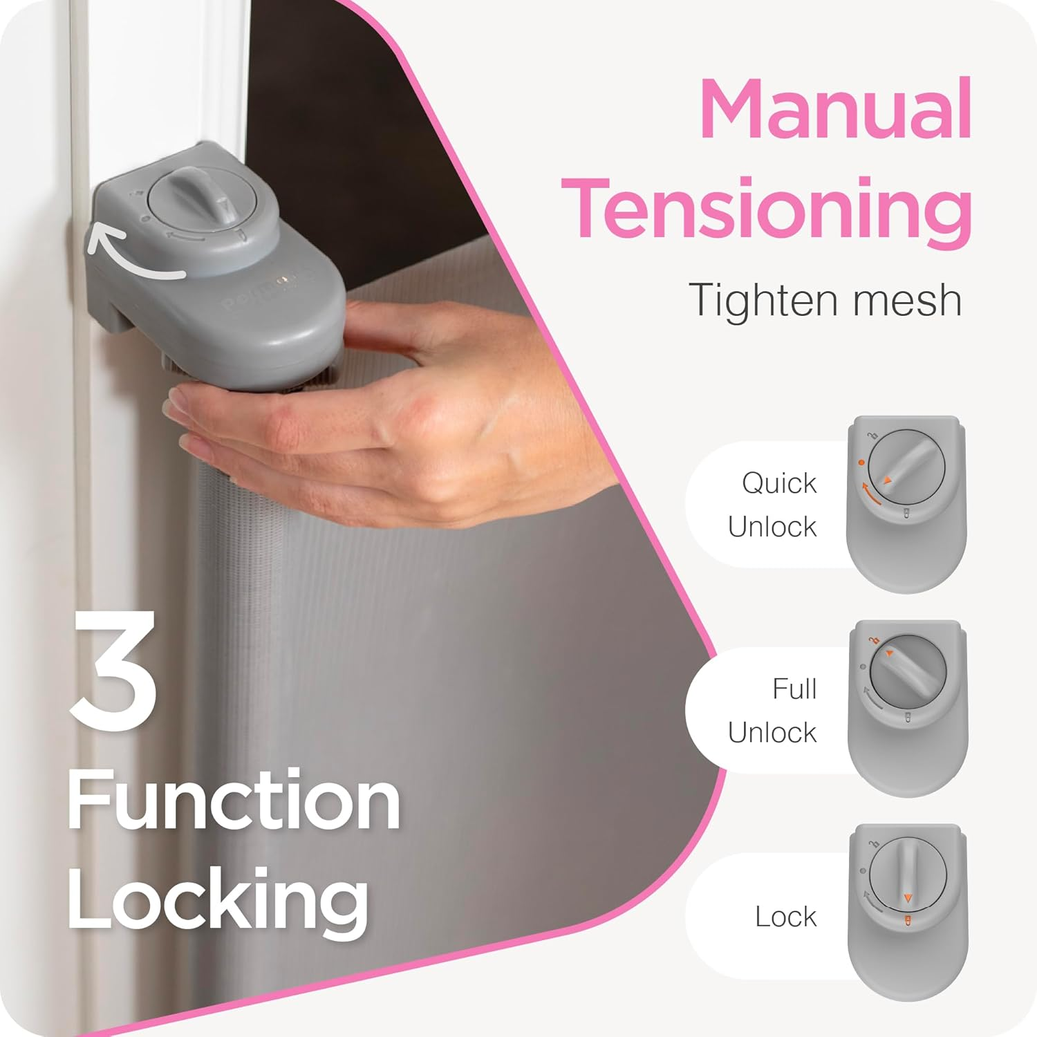 Perma Child Safety Indoor Outdoor Ultimate Retractable Baby Gate, 98Cm Tall Extends to 2M Wide, Grey image number 6