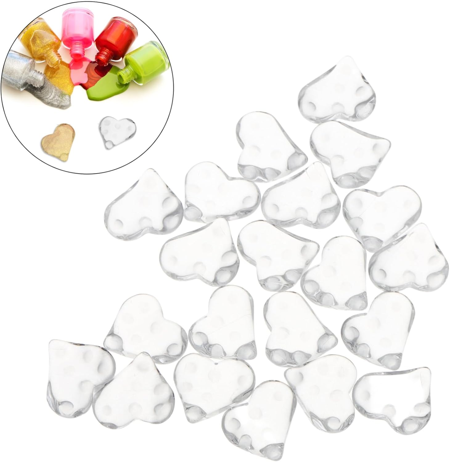 MUCKLILY 20Pcs Transparent Glass Nail Display Color Cards for Manicure Practice Nail Sample Color Boards