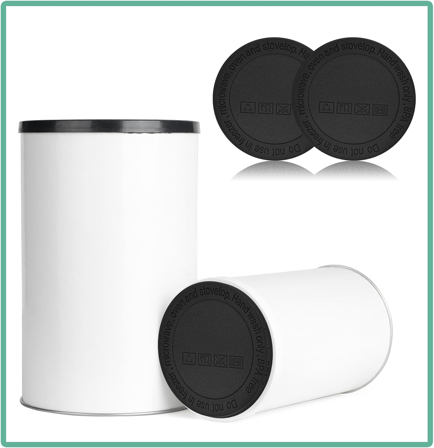 Binxus 30Pcs Rubber Bottoms for Sublimation Tumblers, Protective anti Slip Silicone Bottoms with Adhesive for Tumbler for Skinny Tumblers, Wine Glasses Jars (Black) image number 2