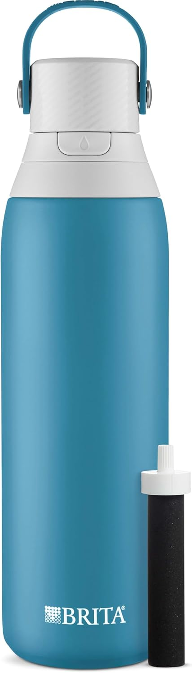 Brita Stainless Steel Premium Filtering Water Bottle, Bpa-Free, Reusable, Insulated, Replaces 300 Plastic Water Bottles, Filter Lasts 2 Months or 40 Gallons, Includes 1 Filter, Rose - 20 Oz.