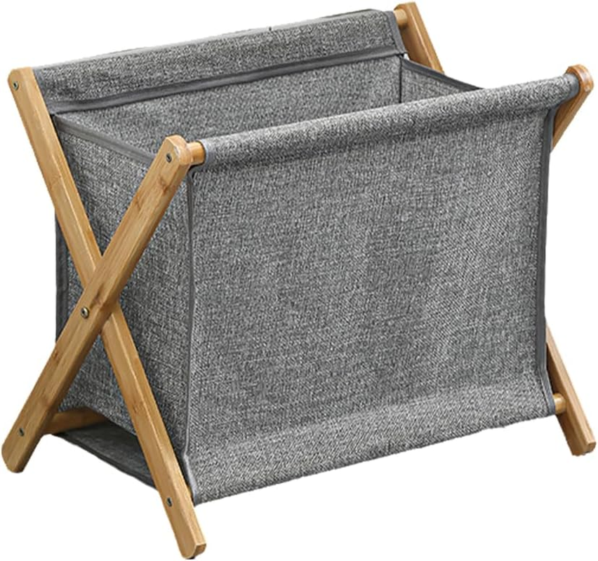 AIMALL Foldable Laundry Basket with Solid Wood Frame, Breathable Fabric, Large Capacity for Bathroom and Bedroom, Detachable Design, 3 Sizes image number 1