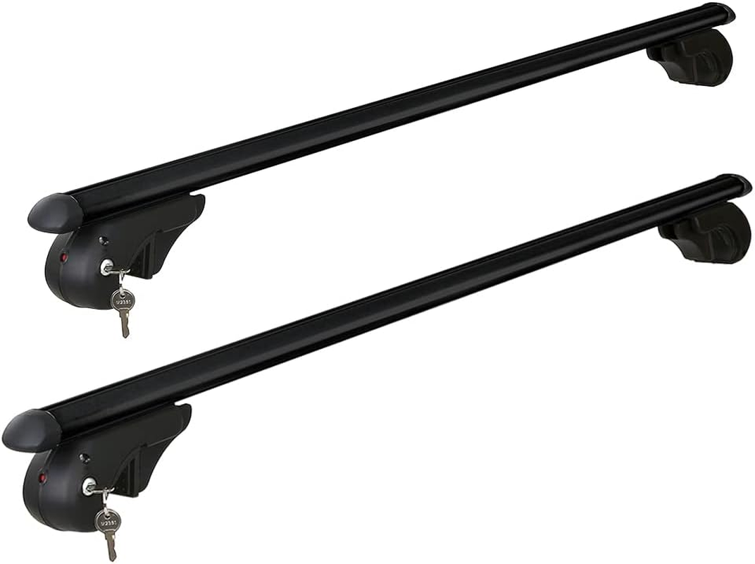 Giantz Car Roof Rack, 123Cm Length Universal Roofs Racks Pod Box Storage Basket Container Cross Bars Cars Accessories Transporting Storages, Adjustable Clamps 90Kg Aluminium Silver