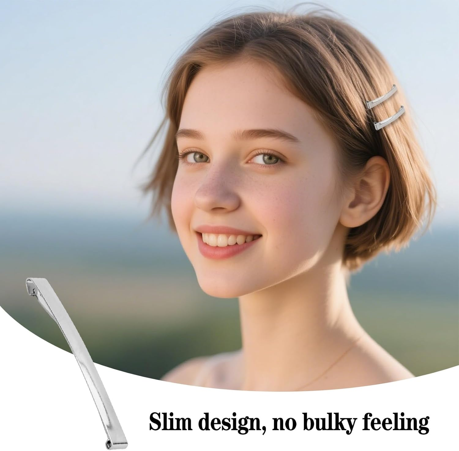 Pack of 10 Silver Hair Clips for Women, Flat French Hair Clips for Women, French Hair Clips, Small, Metallic Hair Clip, Special with Fine Hair, Elegant DIY Hairstyle Accessories image number 4