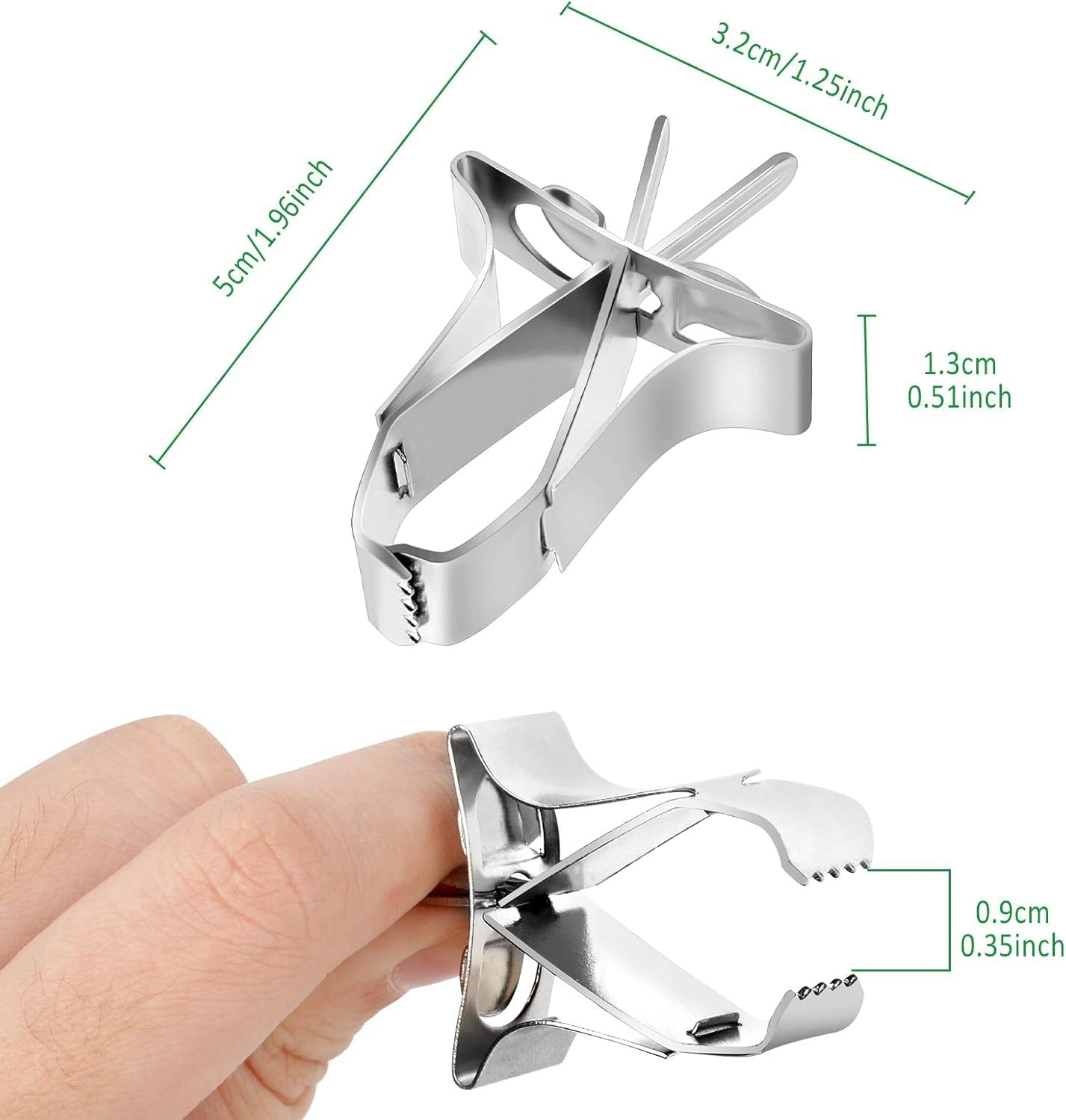Stainless Steel Parrot Food Clips, 6 Pieces Stainless Steel Parrot Fruit and Vegetable Clips,Stainless Steel Feeder Bird Fruit Vegetable Clamps image number 1