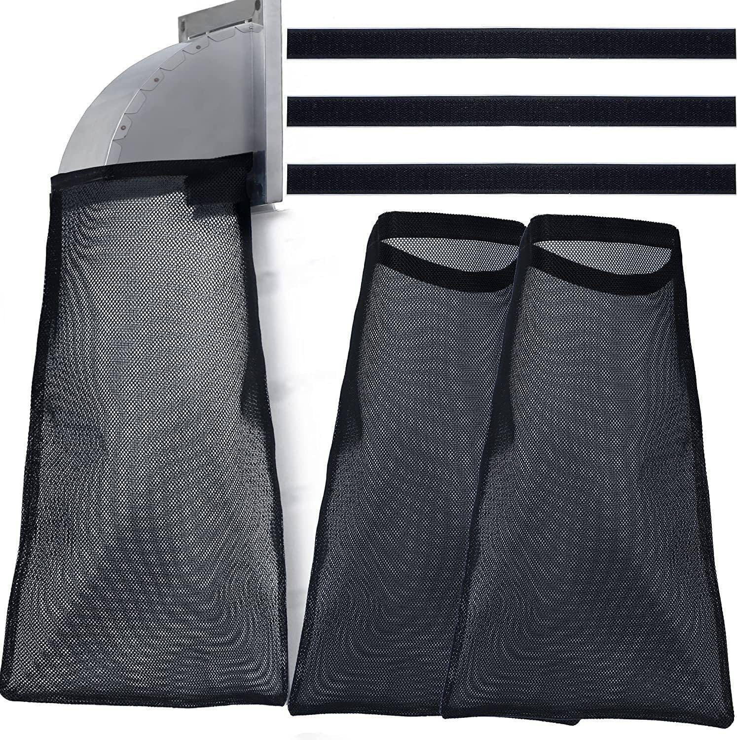 2 Pack Dryer Vent Lint Traps Lint Dust Bag, Dryer Lint Catcher with Magic Tape Capturing Lint and Dust, Dryer Vent Cover for Outdoor Indoor Prevent Fire (Black, 25 * 39Cm) image number 4