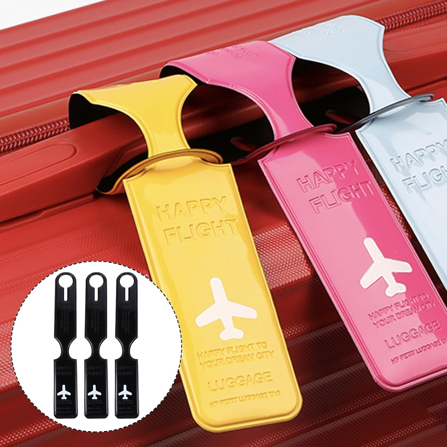 PACKOVE 3Pcs PVC Luggage Tag Travel Baggage Id Label for Backpack Luggage Identify Label image number 4