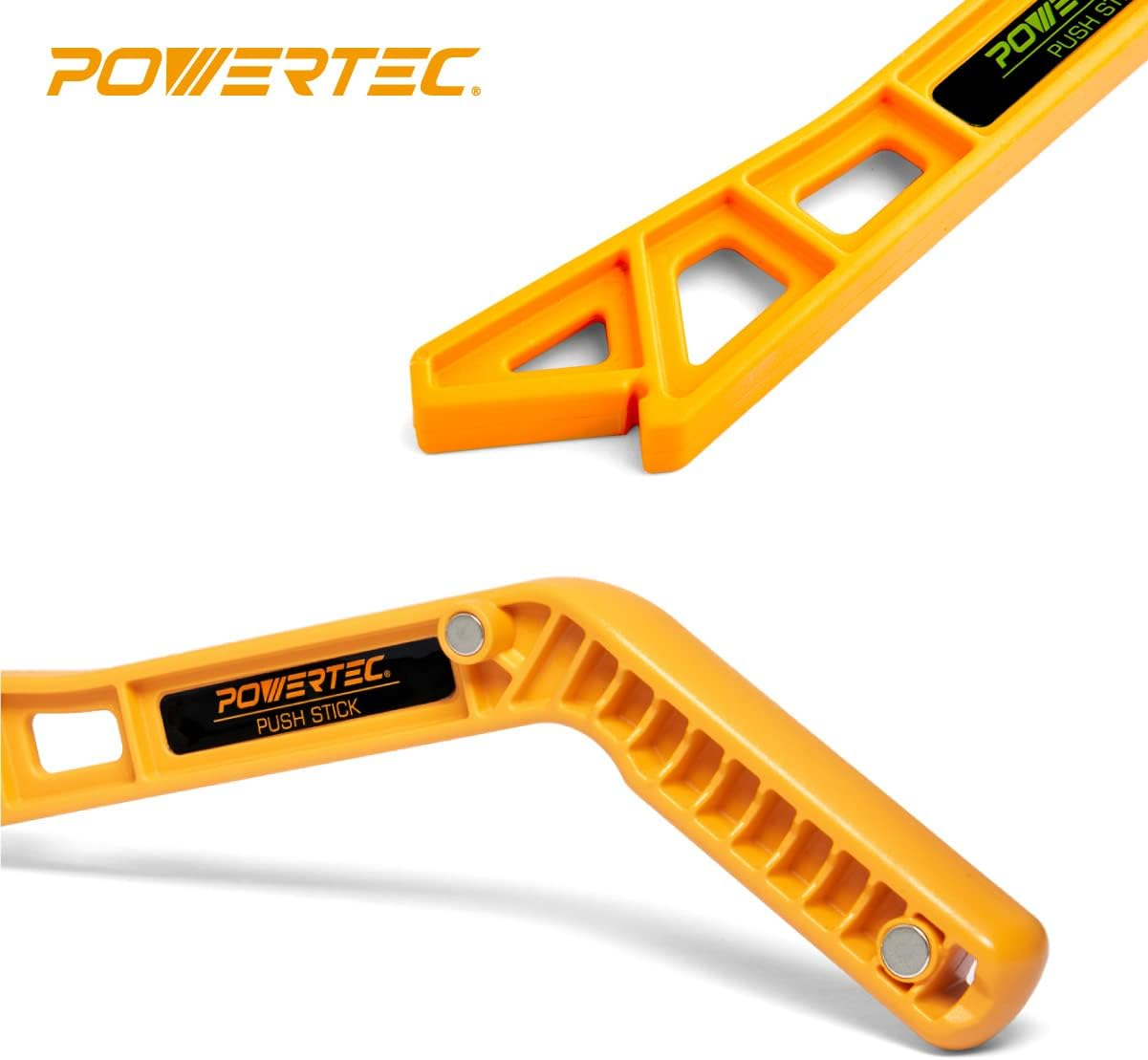 POWERTEC 71337 11.5&rdquo; Deluxe Magnetic Push Stick with Embedded Magnets in Ergonomic Handle for Space Efficient Storage | Woodworking Tools image number 1