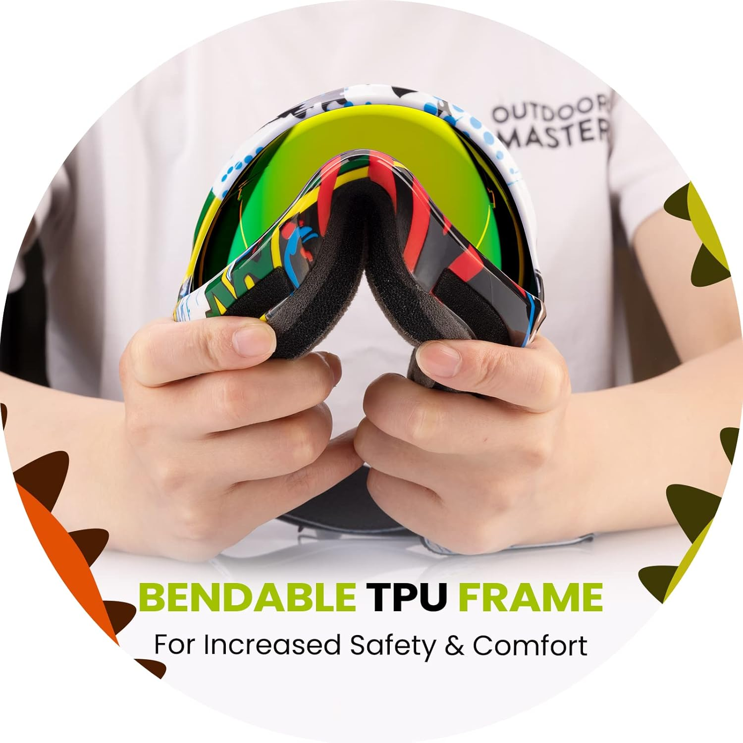 Outdoormaster Kids Ski Goggles - Helmet Compatible Snow Goggles for Boys & Girls with 100% UV Protection - 01Vlt 13％ image number 3