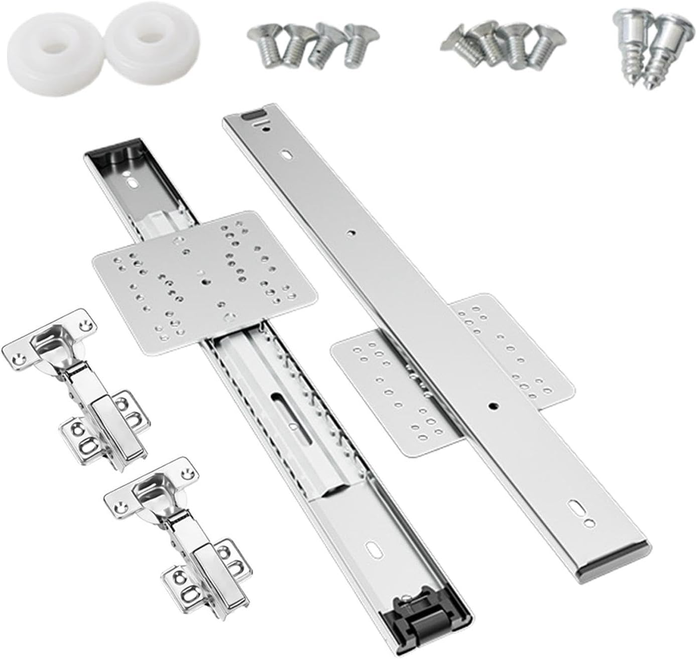 Leeqinersw Cabinet Door Slide Rails for Pocket Doors and Sliding Hardware Kit for Home Storage, 500Mm