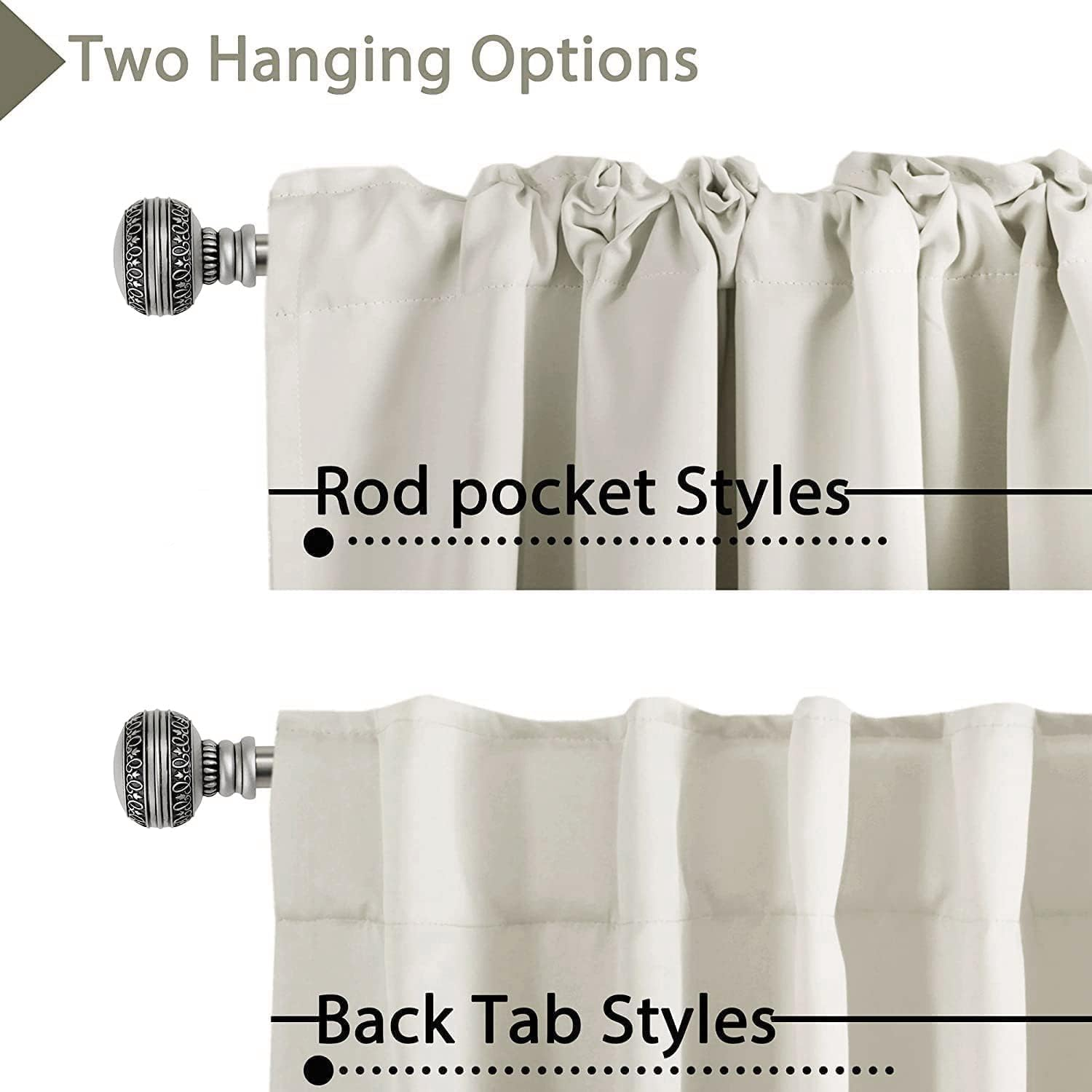 H.VERSAILTEX Blackout Curtains Thermal Insulated Window Treatment Panels Blackout Drapes for Living Room Back Tab/Rod Pocket Bedroom Draperies, 2 Panel Sets, Each W132Cm X D213Cm, Cream Beige image number 5