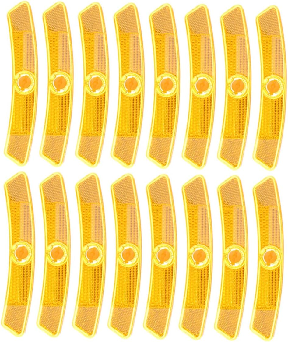Gatuida 16 Pcs Bicycle Wheel Reflectors for Night Riding Yellow Mountain and Road Bike Safety Accessories Reusable Reflective Warning Decoration for Enhanced Visibility image number 6
