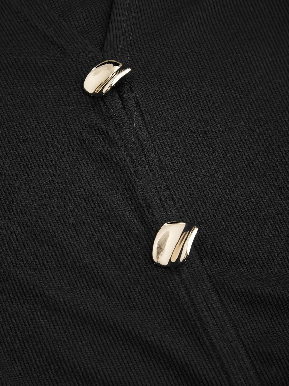 CIDER Women Ribbed Knit V Neck Top Long Sleeve Button down Blouse image number 5