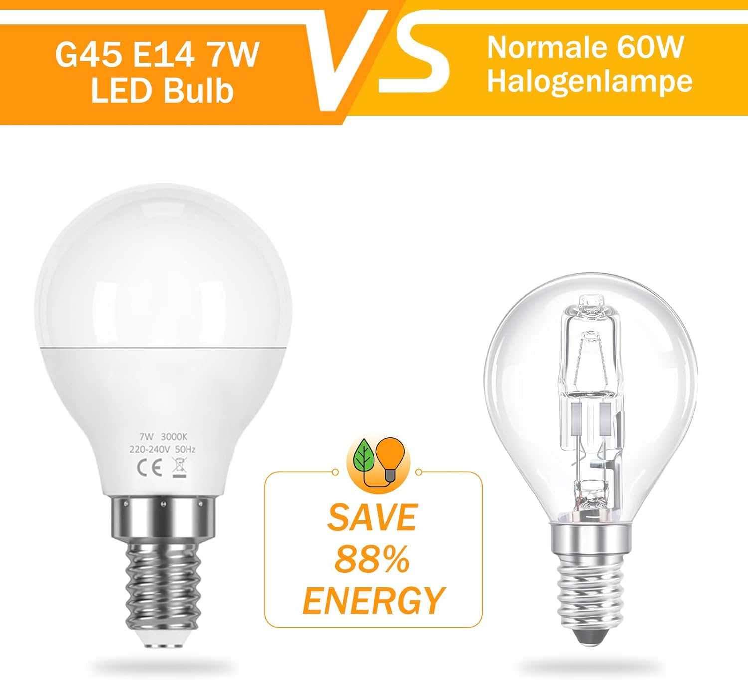 Queeplo G45 E14 LED Bulb 7 W 3000 K (Pack of 6)