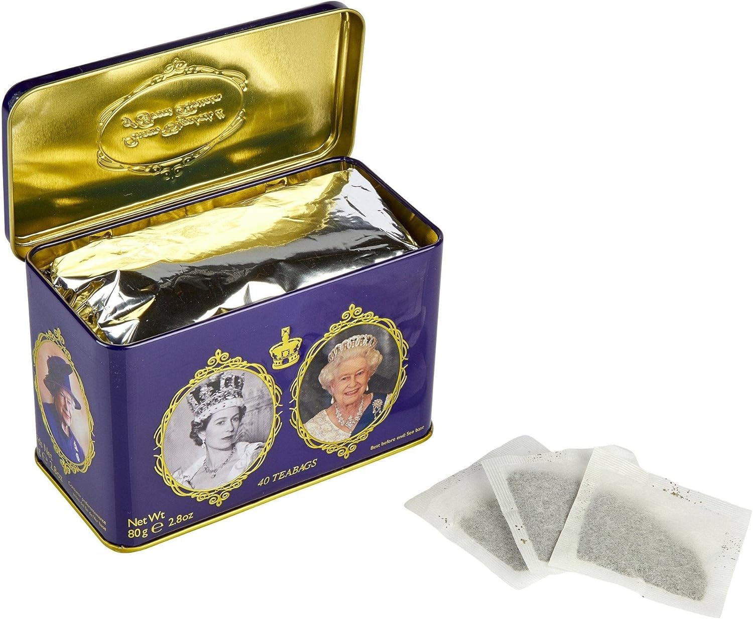 New English Teas Queen Elizabeth II Tin 80 G (40 Teabags) image number 6