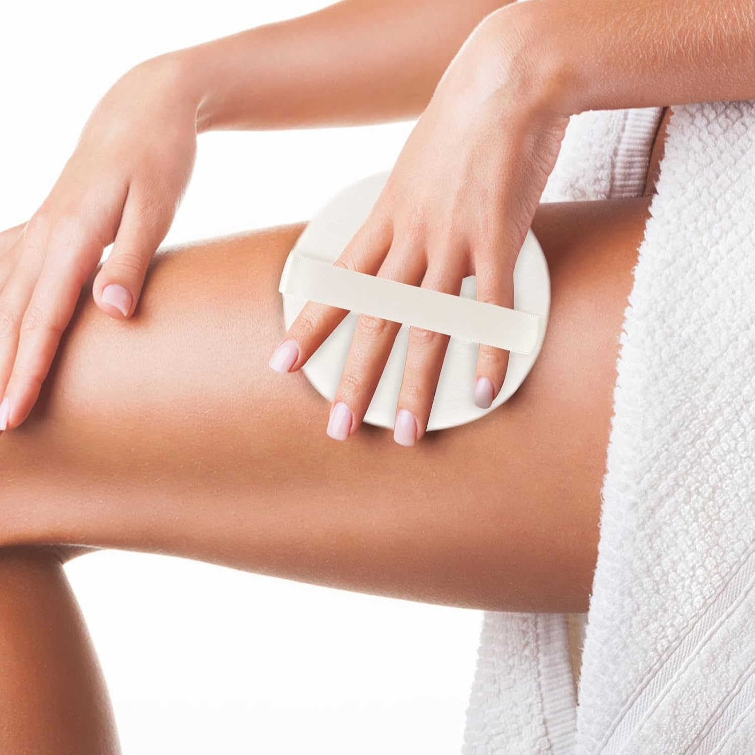 WSYUB Powder Puff, 4.33&rsquo;&rsquo; Powder Puff for Body Powder,Large Body Powder Puff,Body Powder Applicator, Body Powder Puff and Container image number 3