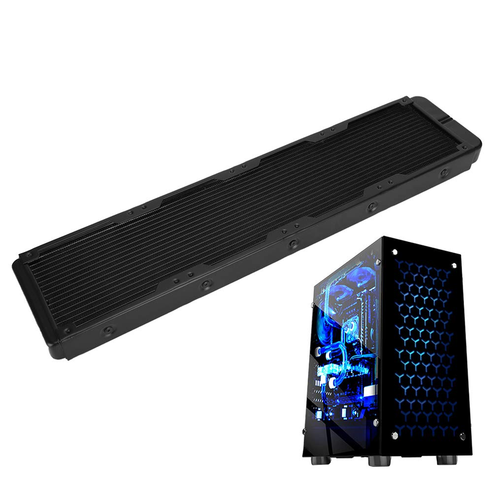 Computer Radiator Water Cooling System 18-Tubes 480Mm G4/1 Aluminum Heat Exchanger Air-Water Cooled Heatsink PC CPU Cooler for Desktop Fast Heat Dissipation