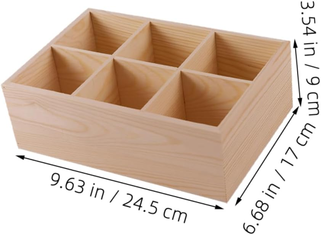 COHEALI 2Pcs Multipurpose Storage Box Wooden Pencil Case Compartments Rotating Organizer for Art Supplies and Makeup Brushes for Office Desk image number 2