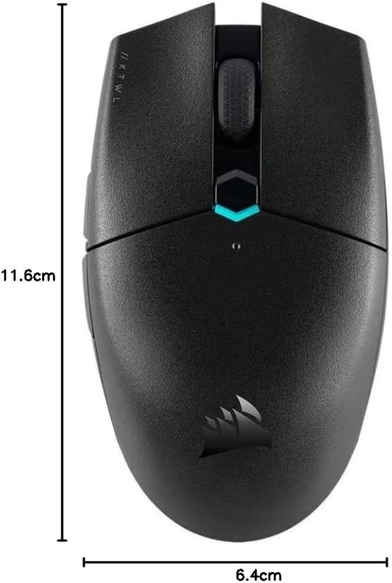 CORSAIR KATAR PRO WIRELESS Gaming Mouse (10,000 DPI Optical Sensor, Lightweight Symmetric Shape, Sub-1Ms Slipstream Wireless Technology, up to 135 Hours Battery Life, Six Programmable Buttons) Black image number 6