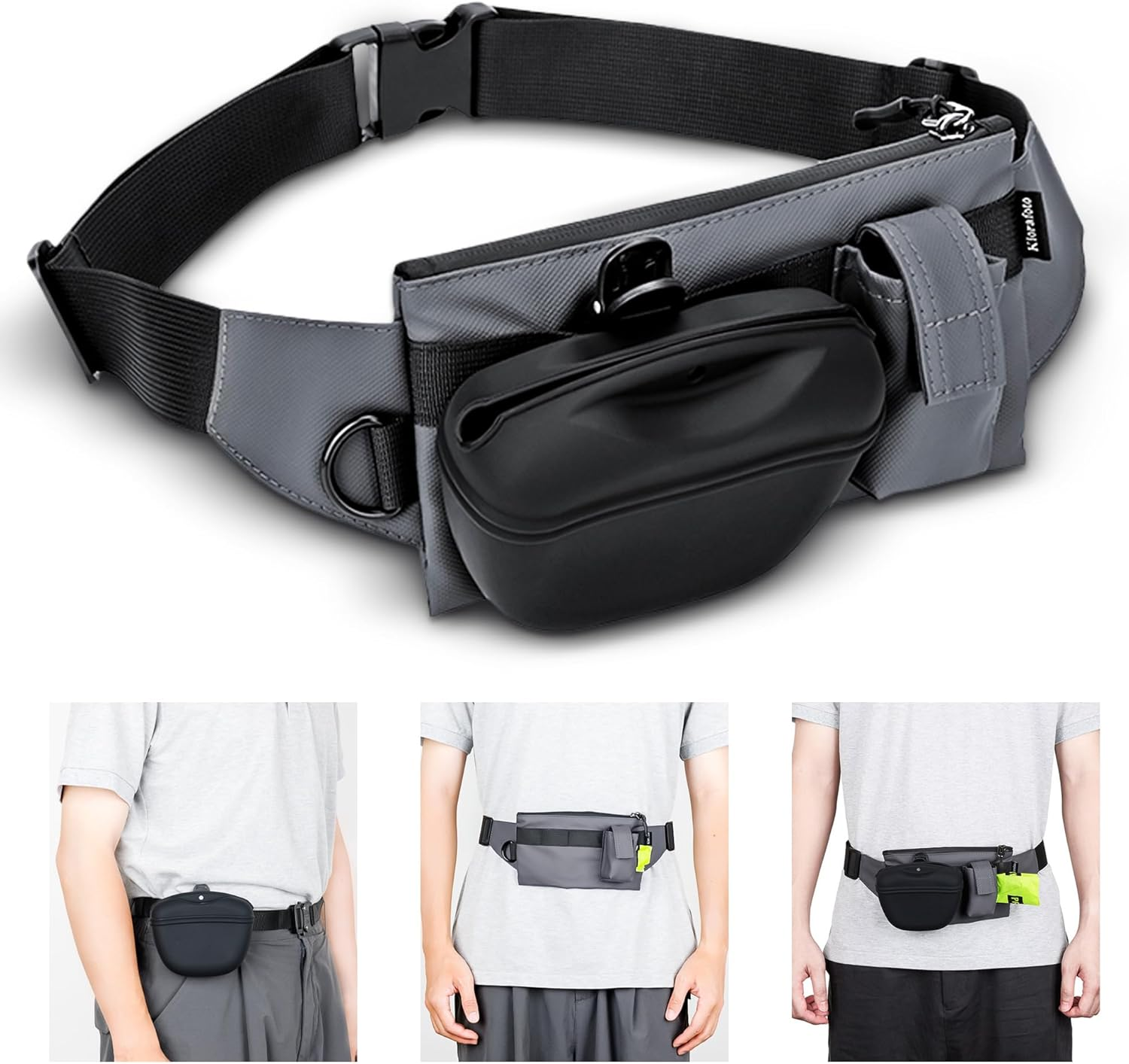 2 in 1 Dog Treat Pouch for Training,Upgrade Treat Pouch for Leash with Removable Clip on Silicone Treat Bag & Built-In Poop Bag Dispenser,Waist Belt Fanny Pack for Pet Puppy Training Walking Hiking image number 1