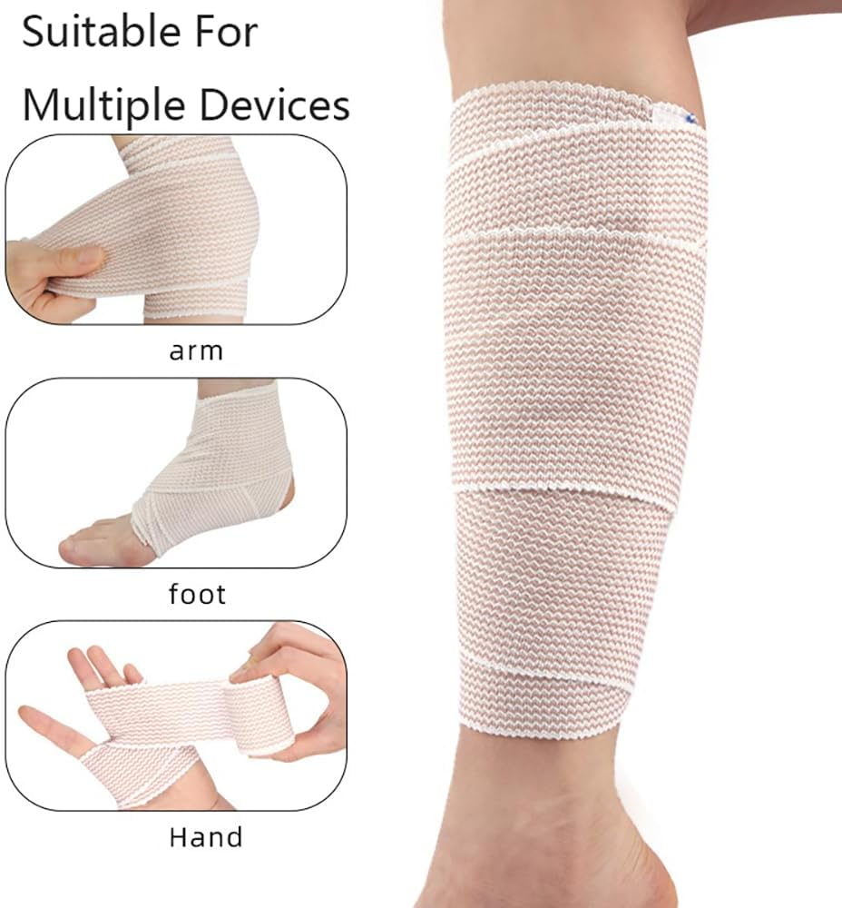 Heatunk Premium Elastic Bandage Wrap - 6-Pack (2X2", 2X3", 2X4") - Self-Closing Compression Support for Foot, Ankle, Wrist, and Knee