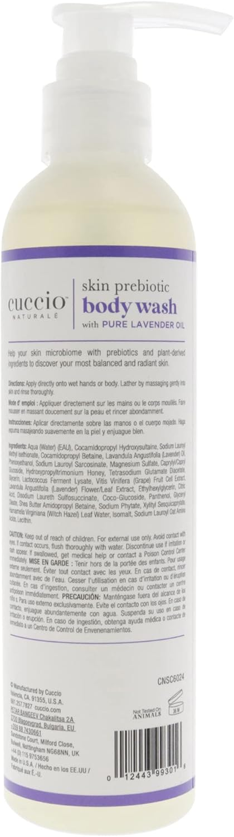 Cuccio Naturale Skin Prebiotic Body Wash - Lavander for Unisex 8 Oz Body Wash image number 1