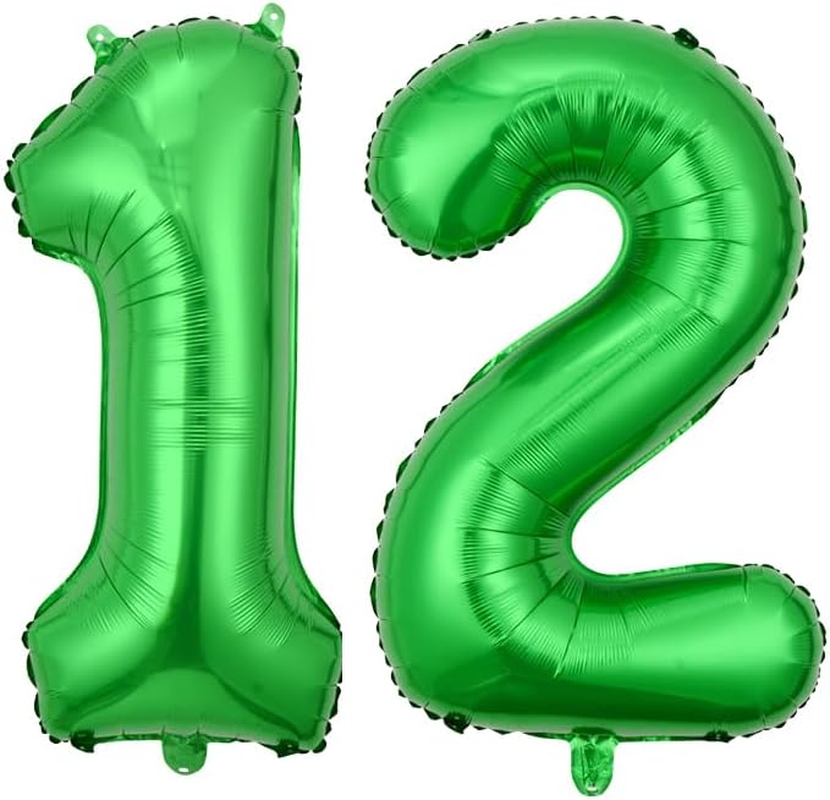 Soccer 12Th Birthday Decoration for Boys, World Cup Party Supplies, Foil Mylar Green 12 Sports Theme Party Favors, Anniversary Decor image number 3