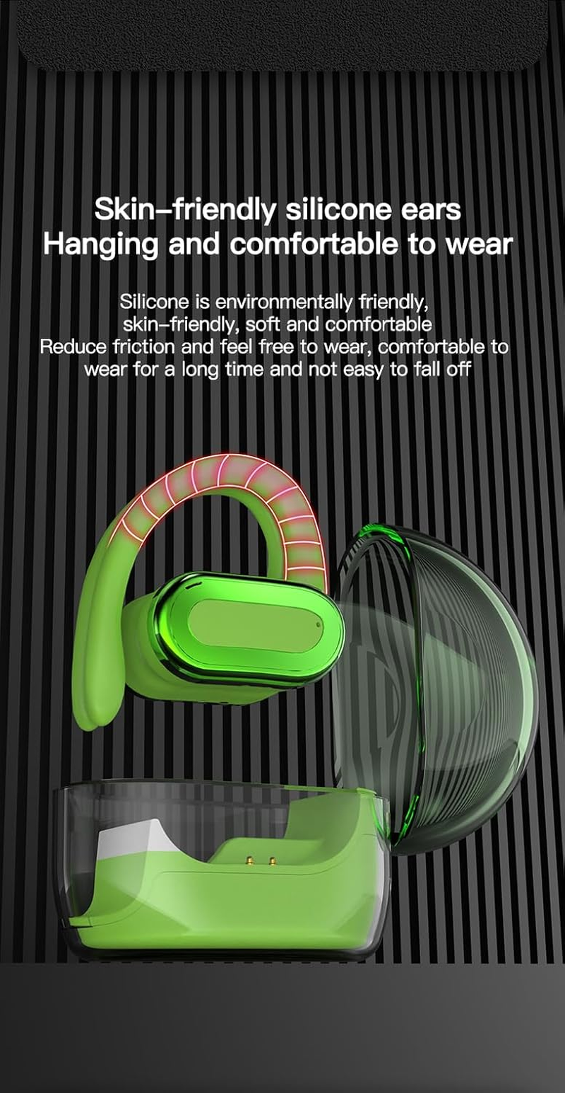 Open Ear 5.3 Bluetooth Earphones,With a Battery Life of 30 Hours. Truly Wireless Earphones, IPX7 Waterproof,Games, Laptops, Mobile Phones Available, Gifts (Pink) image number 6