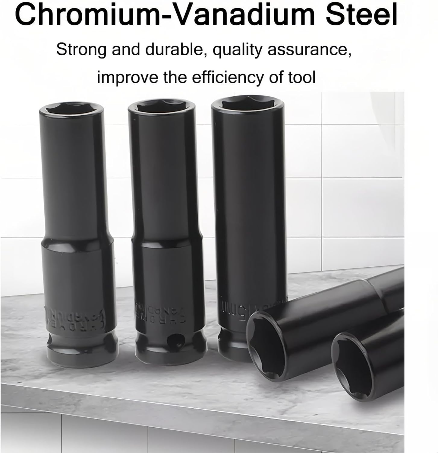 20PCS 1/2 Inch Drive Deep Impact Socket Set Metric Garage Workshop Tools 8-32Mm，Chrome Vanadium Cr-V,6-Point with Storage Case,For Home, Auto Repair or Other Mechanical Tasks image number 6