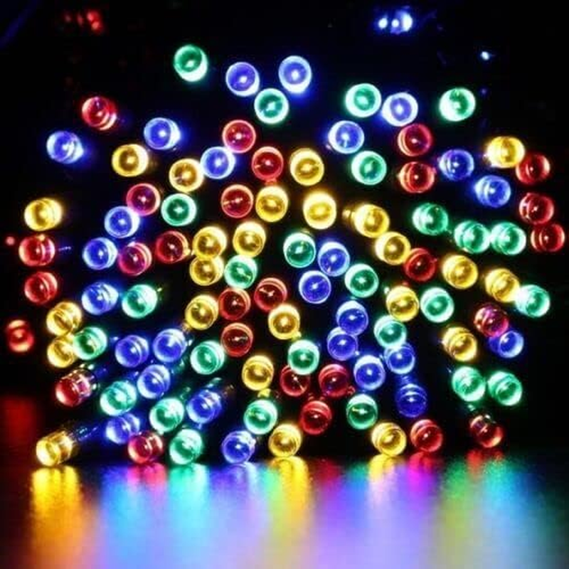 Generic 100LED 12M/39Ft Solar Powered Xmas Outdoor & Indoor Multicolor LED String Lights with 8 Modes & Auto On/Off for Christmas, Wedding, Garden, Home Decor