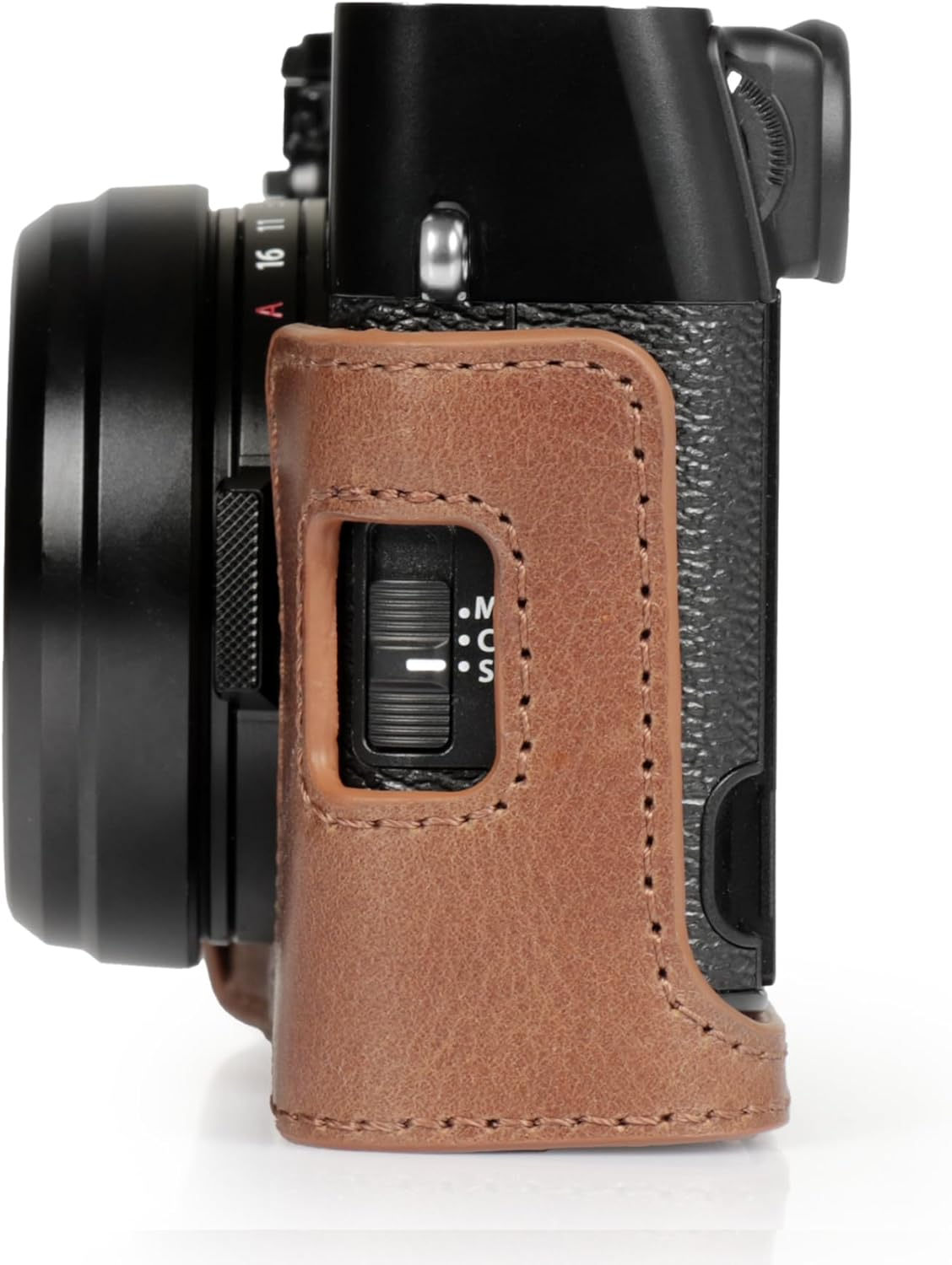 Megagear Ever Ready Genuine Leather Half Camera Case Compatible with Fujifilm X100VI - Brown image number 5