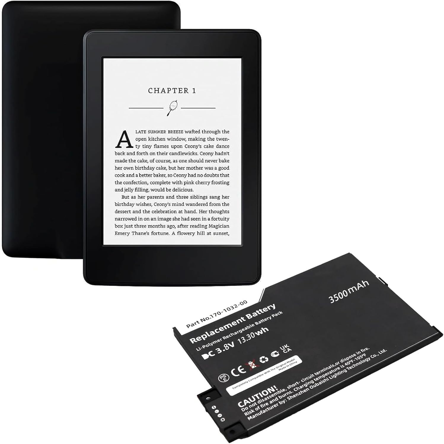 3500Mah Replacement Battery Compatible with Kind-Le 3 III 3G Wi-Fi Keyboard Graphite D00901 Ereader S11GTSF01A GP-S10-346392-0100 170-1032-01 170-1032-00 Upgrade Battery image number 2