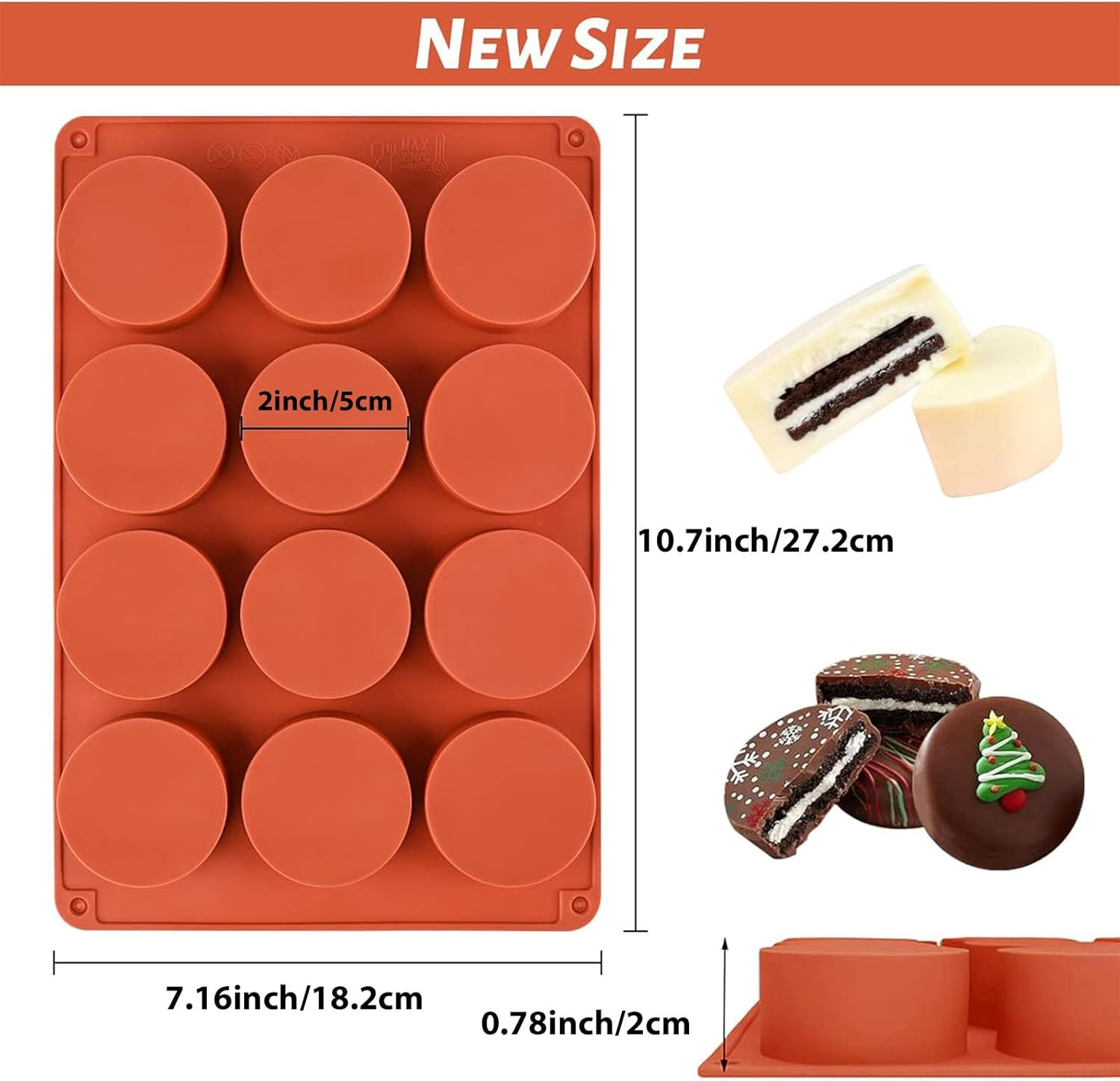 3Pcs round Silicone Moulds, Silicone Cake Chocolate Mold, Mini Cheesecake Moulds for round Cylinder Candy Jello Cake Chocolate image number 5