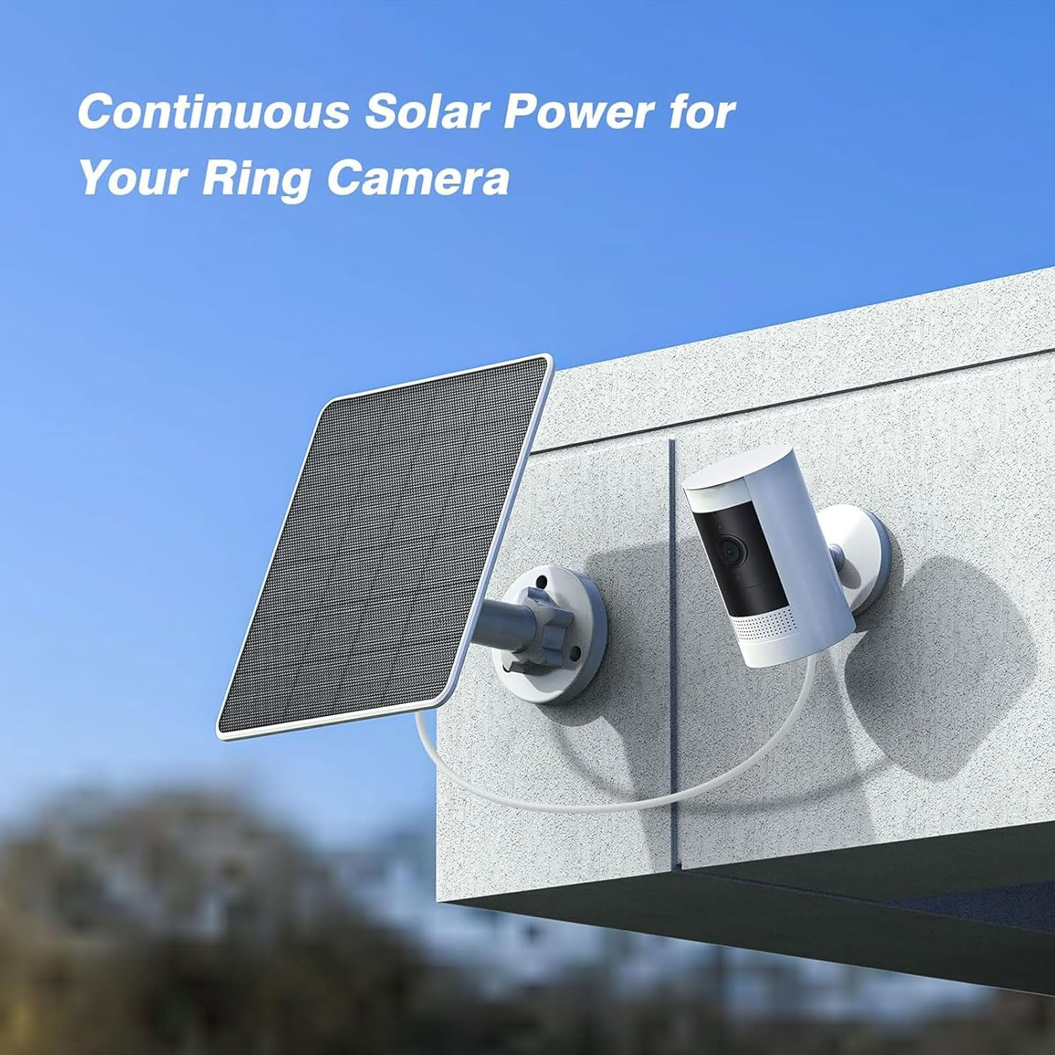 Solar Panel Charger, 10W Solar Panel for Ring Camera, Compatible with Ring Camera Battery & Stick up Cam Battery, IP65 Waterproof (CSP4W-DC-W) image number 5