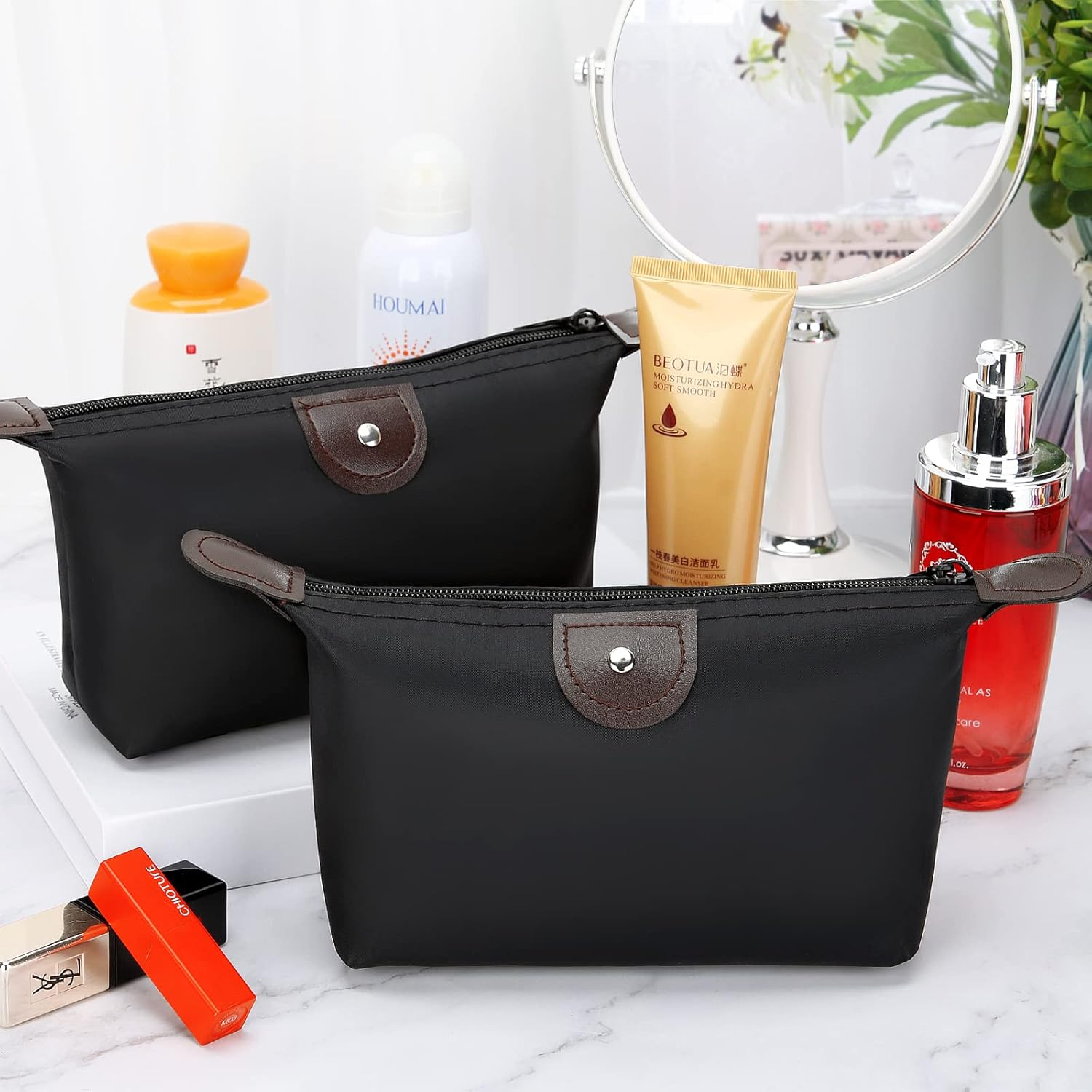 HAOGUAGUA 5 Pieces Cute Small Makeup Bags for Purse, Waterproof Mini Zipper Cosmetic Bags, Luggage Accessories for Travel, 5PCS Style 3 image number 5