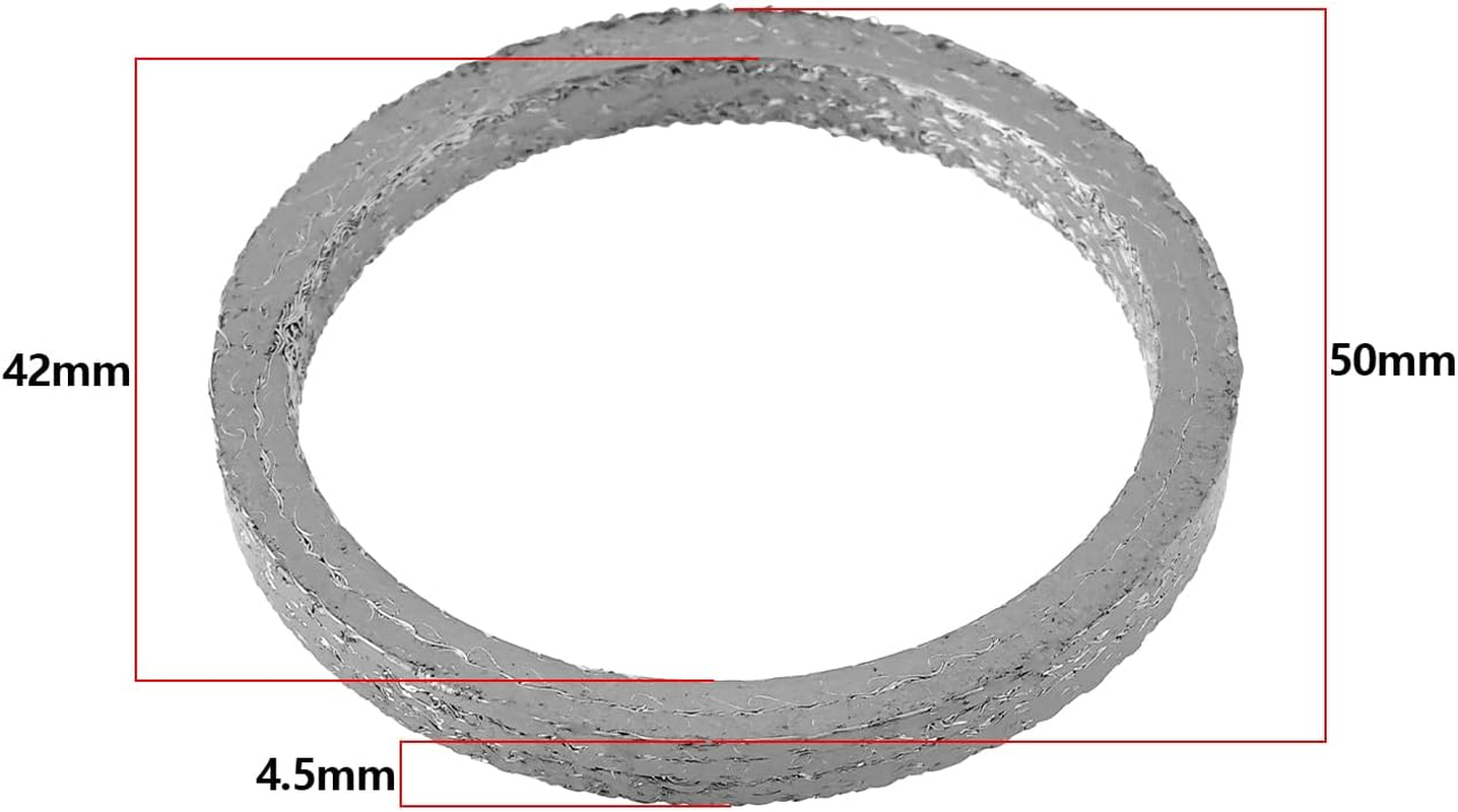 SG Store 1 Pair Motorcycle Exhaust Port Gaskets Thick Tapered Exhaust Gaskets 65324-83A 17048-98 65324-83B 65834-98-X2 Compatible with Ha-Rley Davidson (1984-Up) 50X42X4.5Mm image number 5