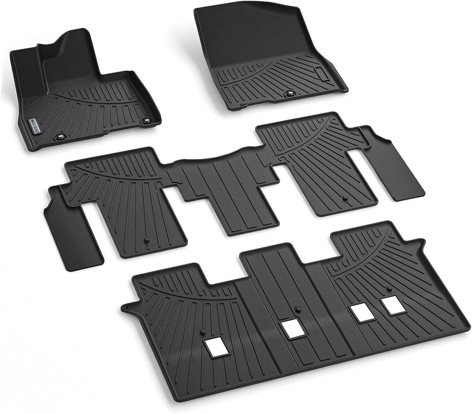 WAYIDSS Floor Mats for Kia Carnival 2022 2023 2024 2025-NON Hybrid, 3 Rows Full Set(Only Fits 8 Seats.Fits LX W/Seat Package, EX and SX. Does NOT Fit Prestige Models),Tpe All Weather Car Floor Liners