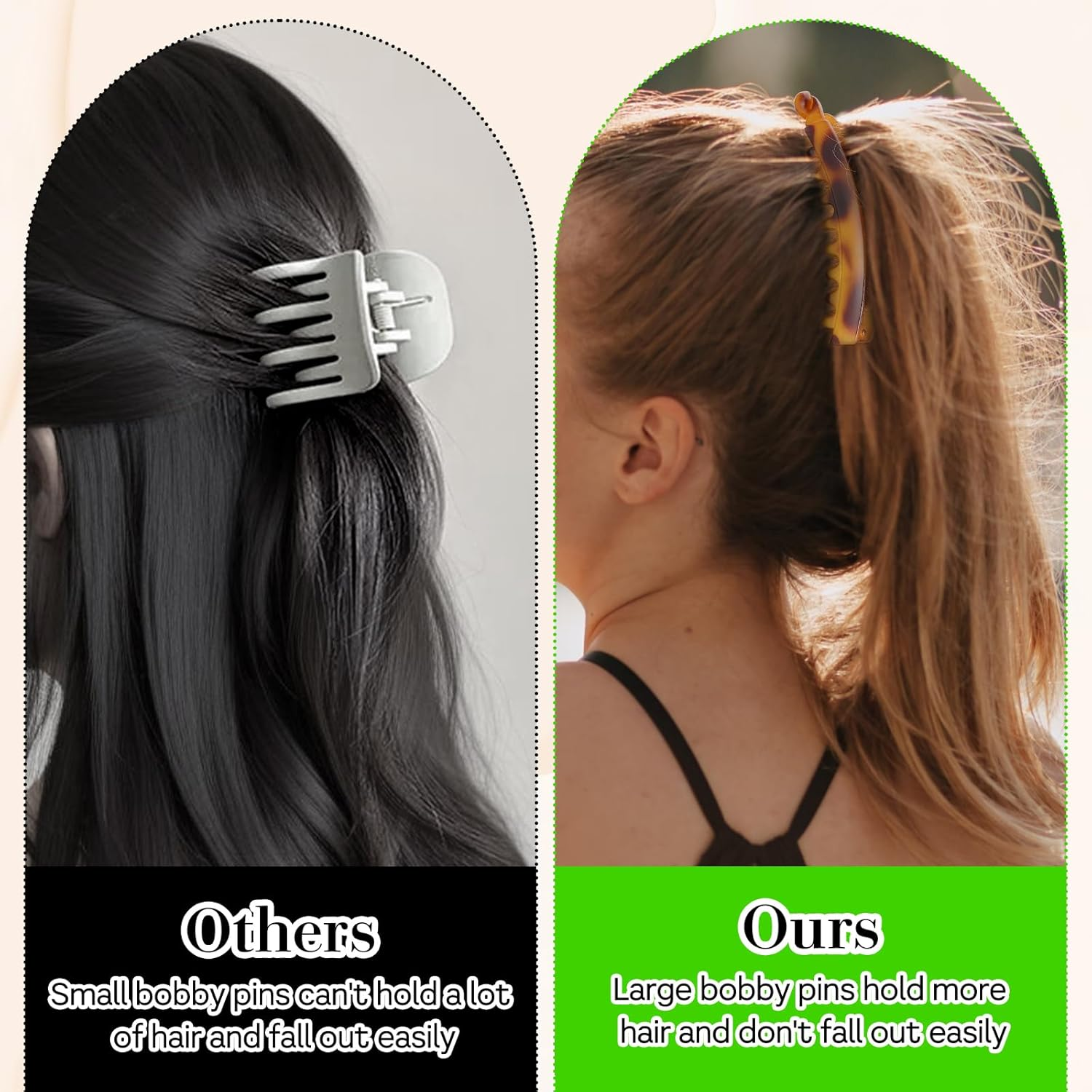 GEEHUA 4Pcs Banana Hair Clips, 5" Large Banana Clip for Thick Hair Strong Banana Claw Clips Big Claw Clips Vintage Stretchy Banana Hair Clip Banana Combs Bow Hair Accessories Gift image number 1