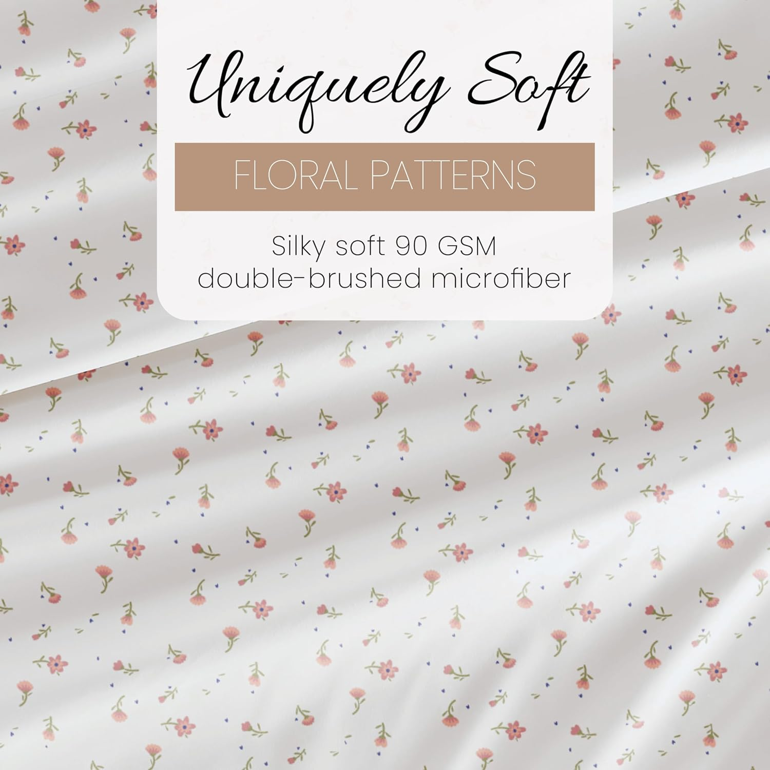 Hotel Collection Ieh-4 Piece-Sfl-Ck-Pi Home Collection Floral 4 Sheet Set, Pink, Double image number 5